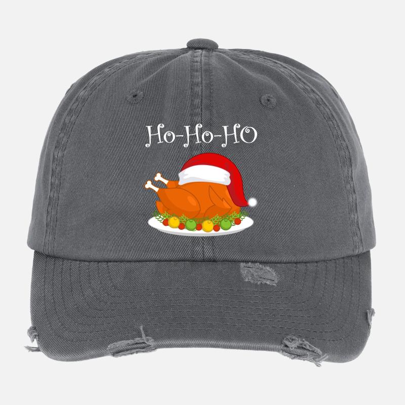 père Noël, dinde Noël, joyeuse fête Casquette vintage effet usé Flexfit