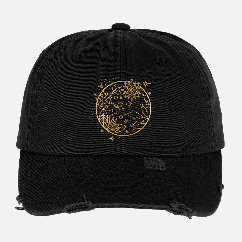Ornement de boule de Noël dorée enchanteresse Casquette vintage effet usé Flexfit