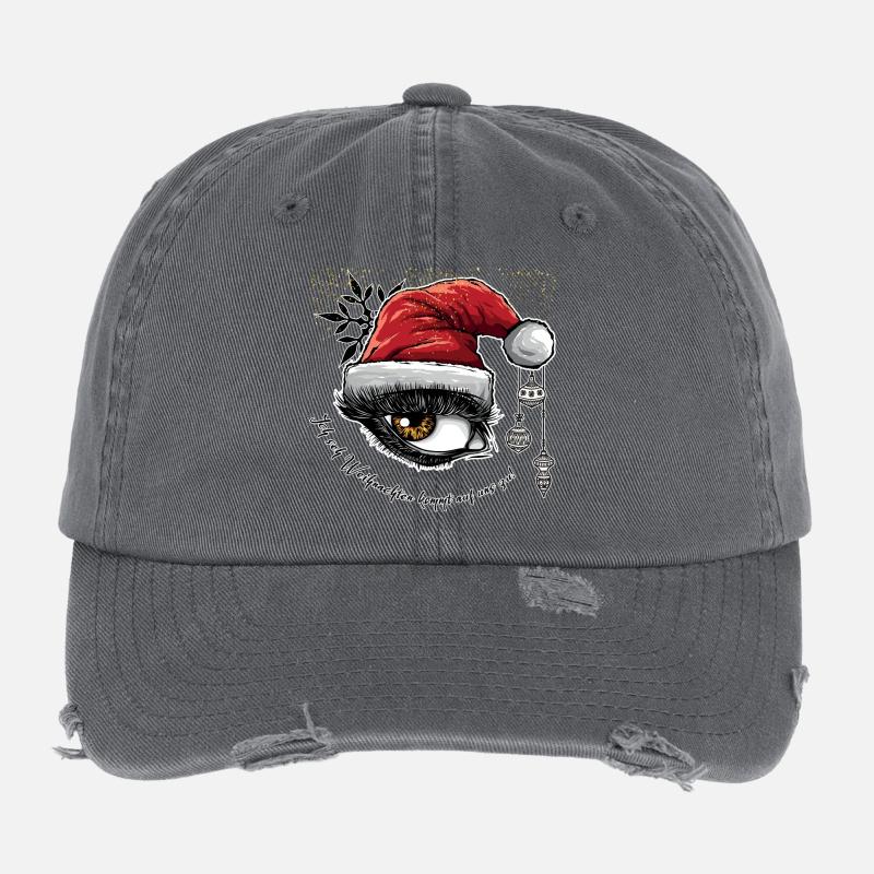 Weihnachtsauge im Graffiti-Stil mit Hut Flexfit Vintage Destroyed Cap