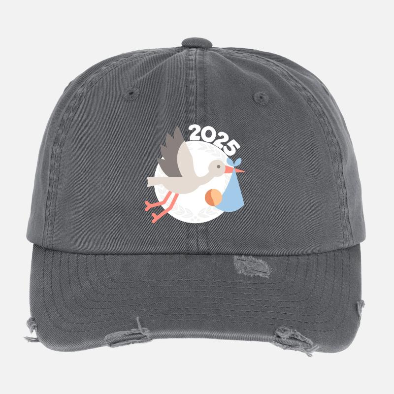 Cigogne avec bébé 2025 Casquette vintage effet usé Flexfit