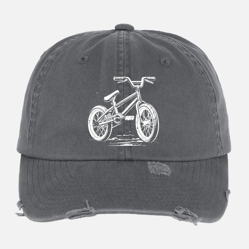 Dessin de vélo BMX Casquette vintage effet usé Flexfit