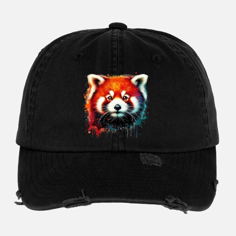 Red panda Flexfit Vintage Destroyed Cap