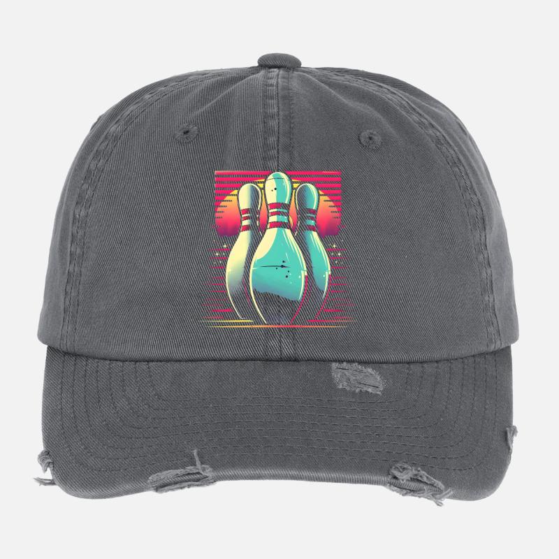 Bowling Synthwave Casquette vintage effet usé Flexfit