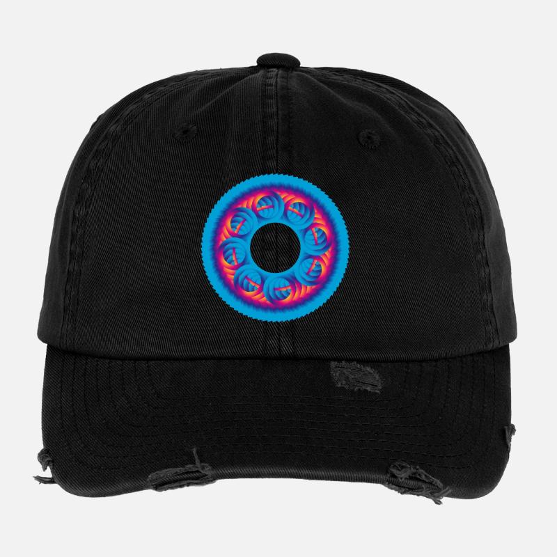 Cercle de pignons coloré Casquette vintage effet usé Flexfit