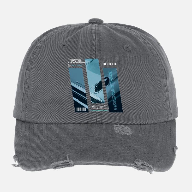 Never Stop Exploring Flexfit Vintage Destroyed Cap