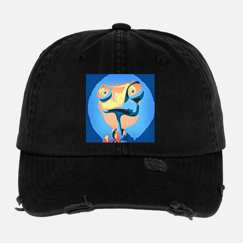 Caméléon Pop Art aux couleurs néon Casquette vintage effet usé Flexfit