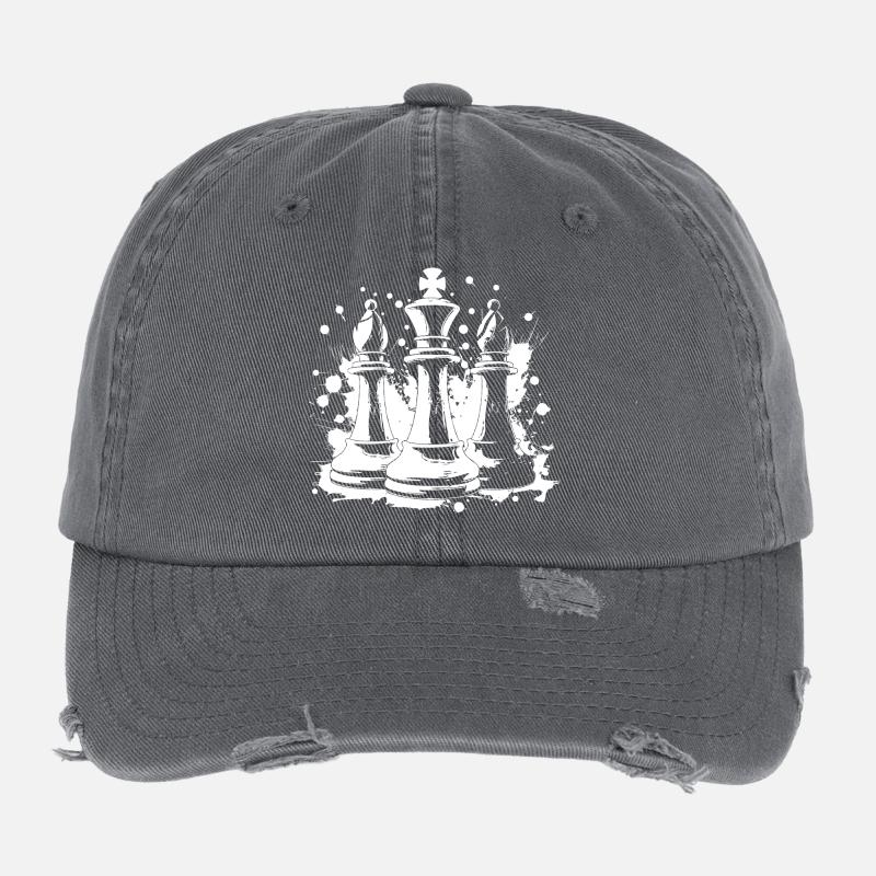 Chess bishop and king Flexfit Vintage Destroyed Cap