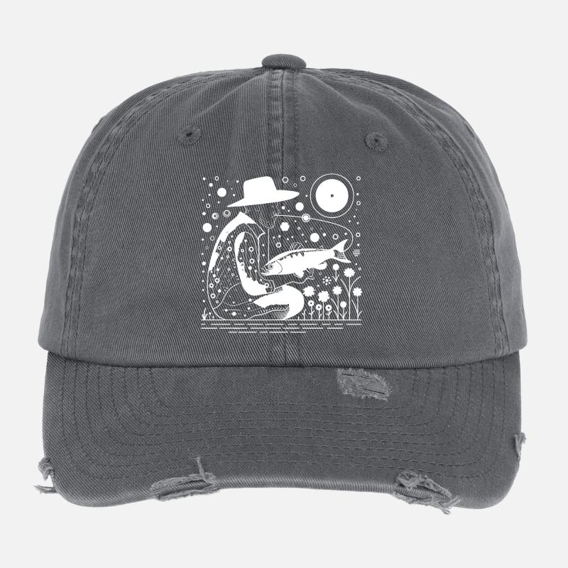 Angler Sketch Flexfit Vintage Destroyed Cap