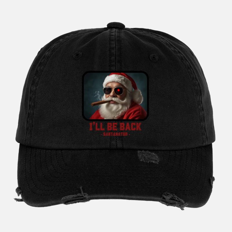 I ll be back - Santa Claus Terminator Flexfit Vintage Destroyed Cap