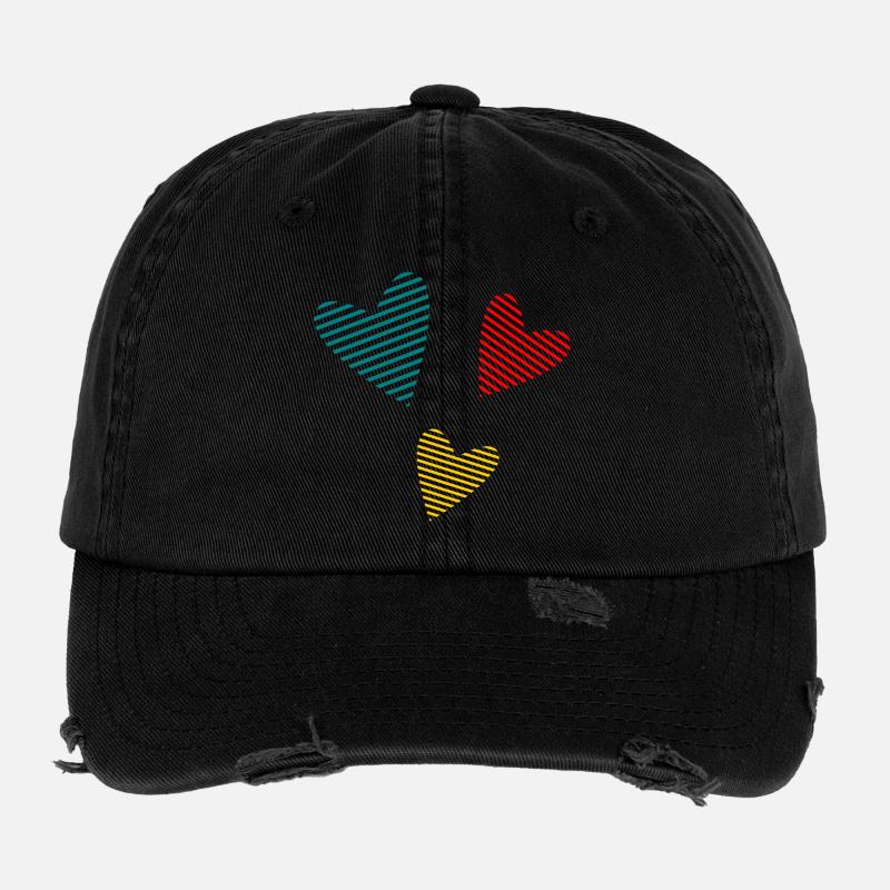 WEIHNACHTEN. PAAR. HERZ. VALENTINSTAG. GERADE VERHEIRATET. Flexfit Vintage Destroyed Cap