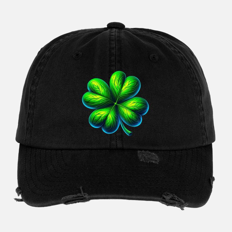 Vierblättriges Kleeblatt Flexfit Vintage Destroyed Cap