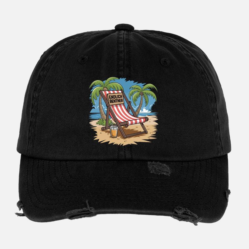Rentner 2025 Spruch Endlich Rentner Rente Opa Flexfit Vintage Destroyed Cap