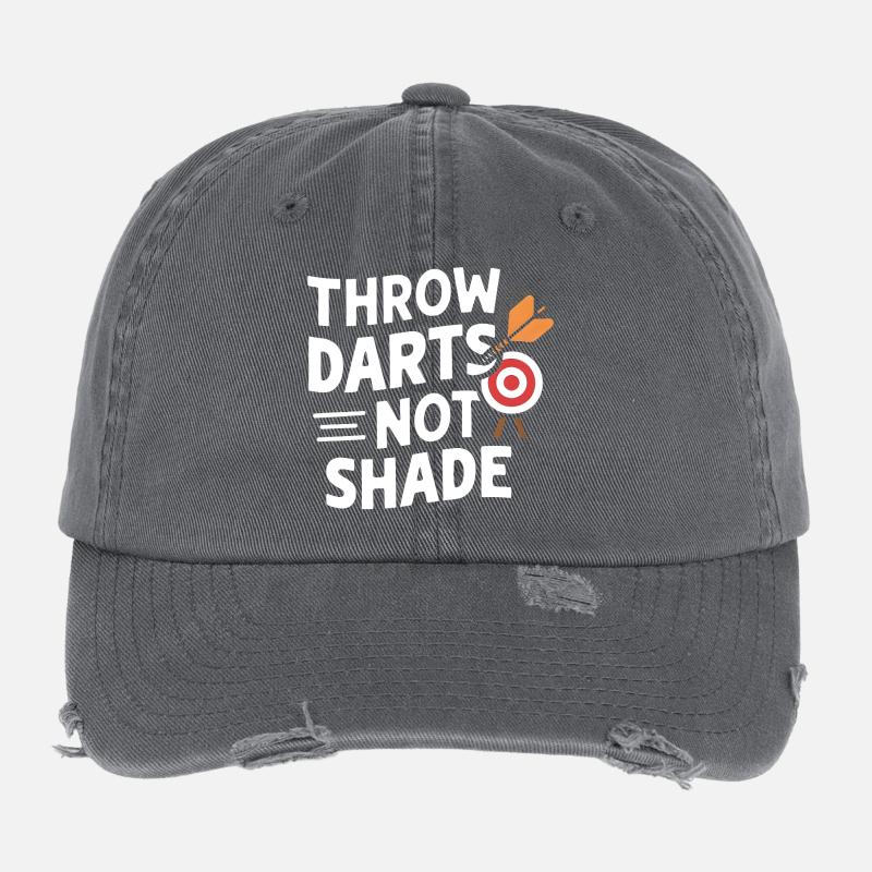 Throw Darts, Not Shade Flexfit Vintage Destroyed Cap