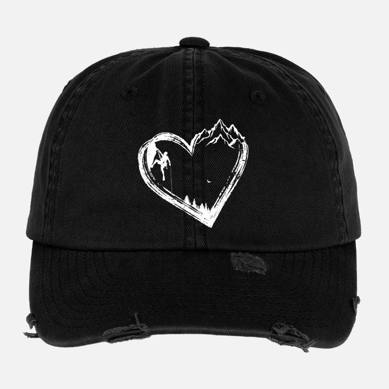 Mountain Heart Climber - Flexfit Vintage Destroyed Cap - black