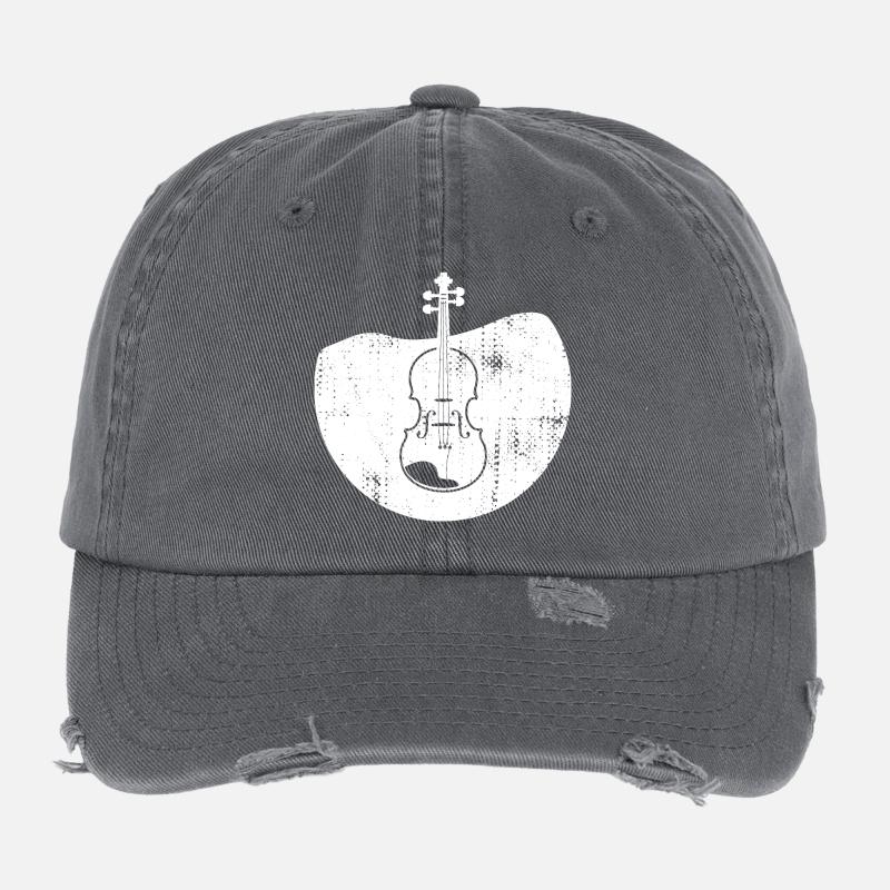 Dessin de violon Casquette vintage effet usé Flexfit