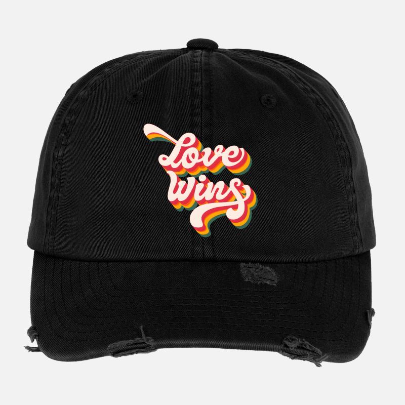 LGBTQ Pride Month - Liebe gewinnt - Flexfit Vintage Destroyed Cap - Schwarz
