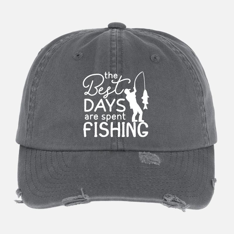 Citation de pêcheur Silhouette Design Casquette vintage effet usé Flexfit