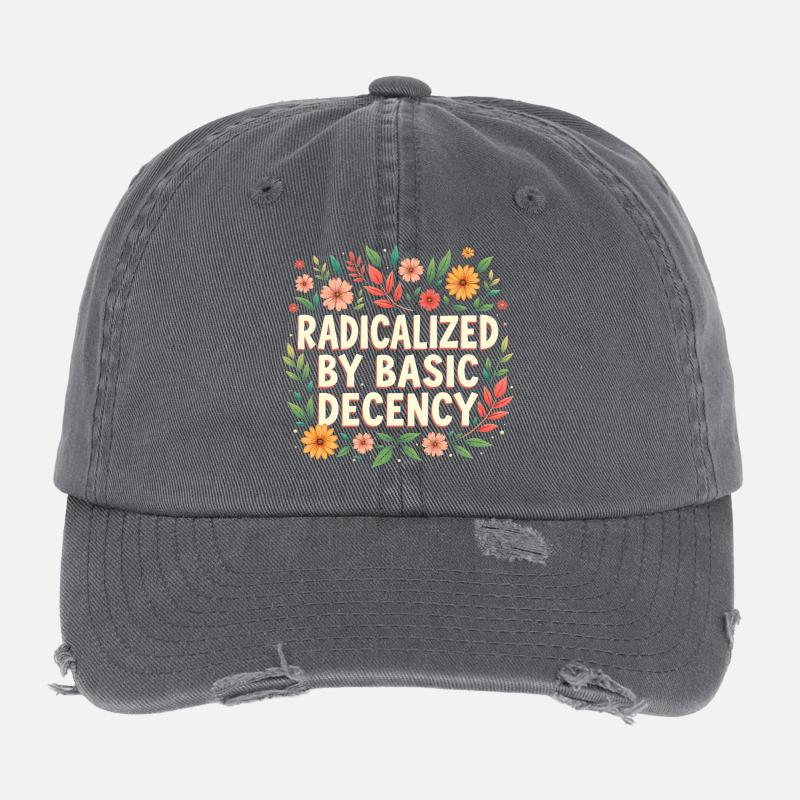 Radicalized by basic decency Flexfit Vintage Destroyed Cap