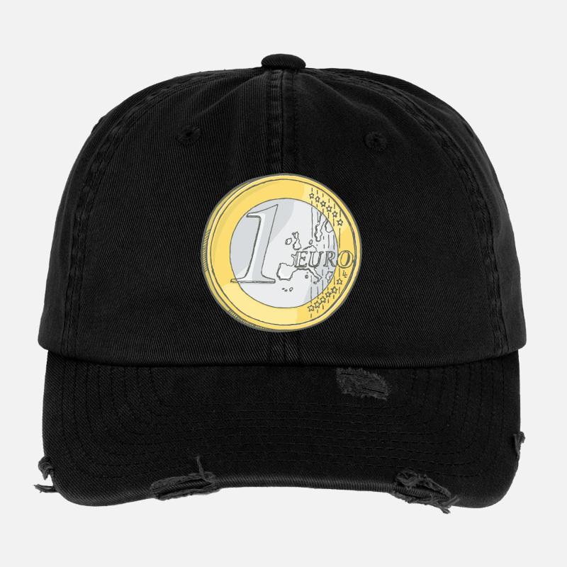 Un euro - Casquette vintage effet usé Flexfit - noir