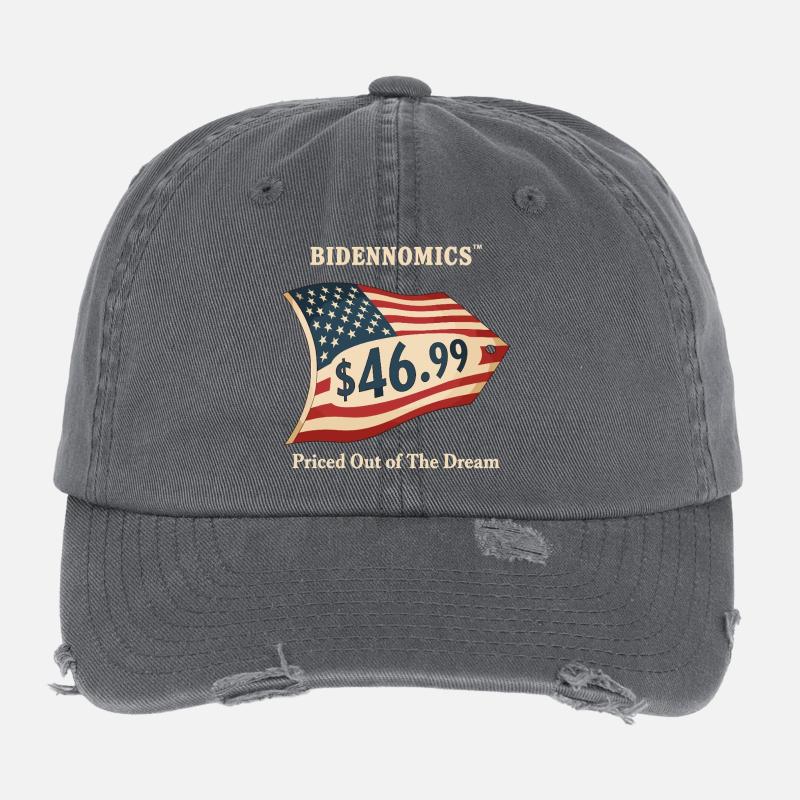 Conception d’étiquettes de prix Bidenomics Casquette vintage effet usé Flexfit