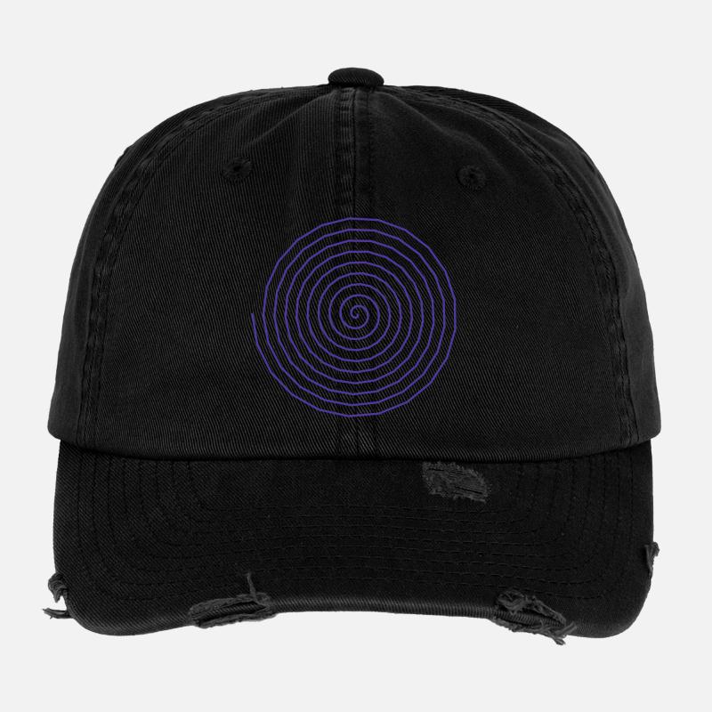 Functional Spiral Pattern Design Flexfit Vintage Destroyed Cap