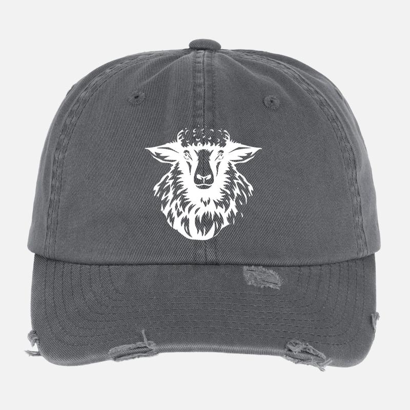 Silhouette de mouton en contraste Casquette vintage effet usé Flexfit