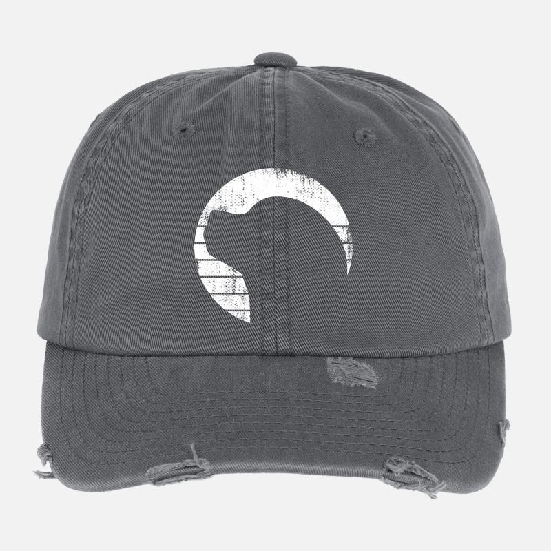 Dessin de chien Casquette vintage effet usé Flexfit