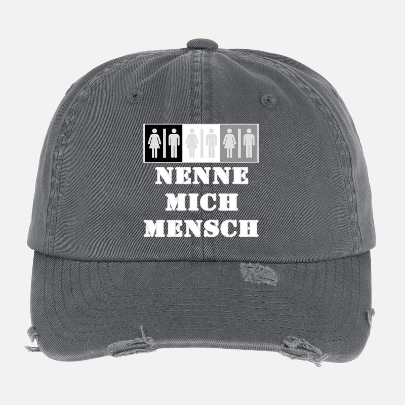 Call Me Human Boundary Sign Flexfit Vintage Destroyed Cap