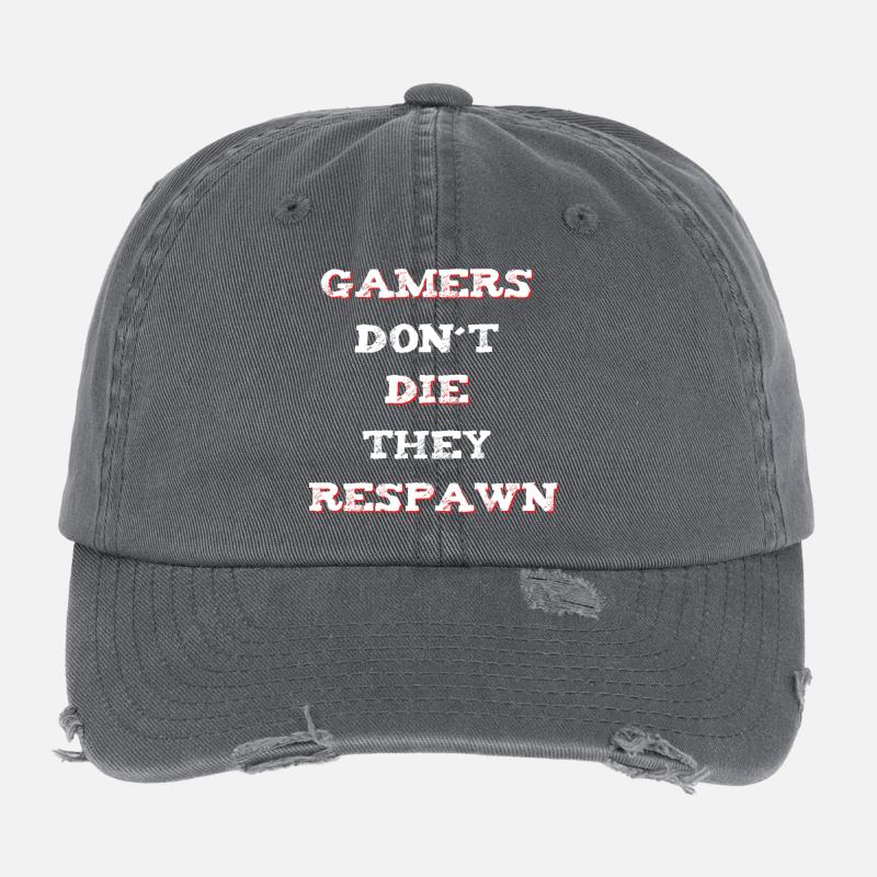 Gamer Spruch Respawn Flexfit Vintage Destroyed Cap