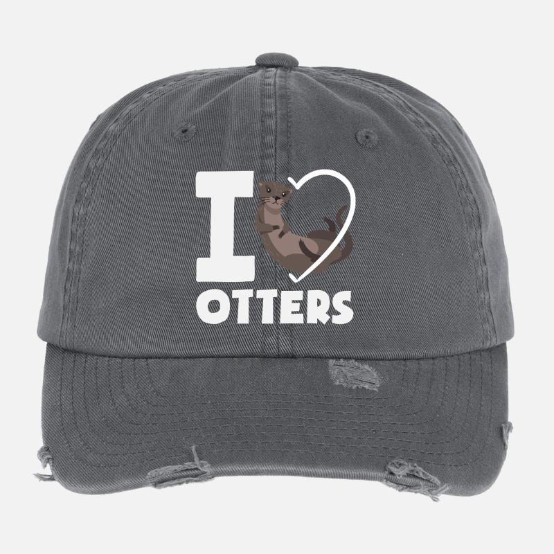 Seeotter Cartoon Herz Flexfit Vintage Destroyed Cap