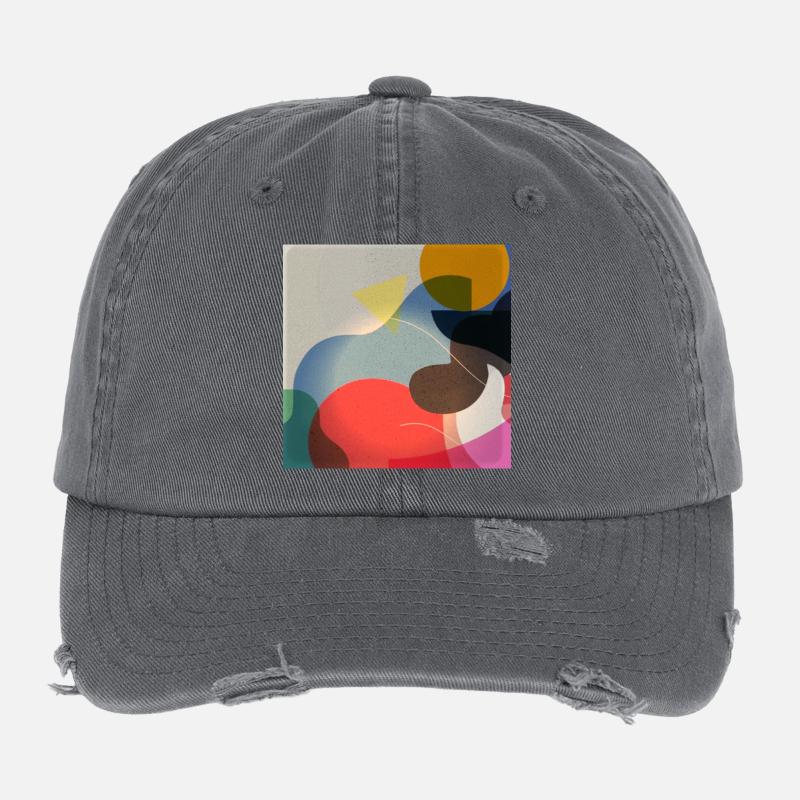 Abstrakte Farbformen Komposition Flexfit Vintage Destroyed Cap