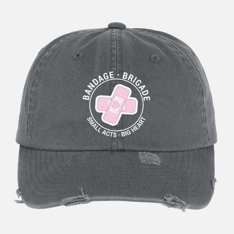 Bandade-Brigade Small acts. big heart. chest print Flexfit Vintage Destroyed Cap