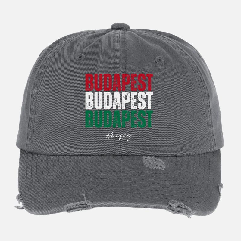 Budapest, Hungary, Hungarian pride Flexfit Vintage Destroyed Cap
