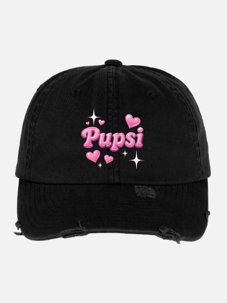 Conception du surnom pupsi/y2k - Casquette vintage effet usé Flexfit - noir - Devant