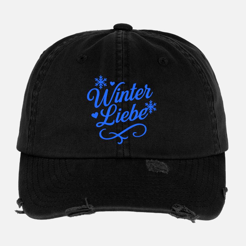 Winter Liebe Spruch Flexfit Vintage Destroyed Cap