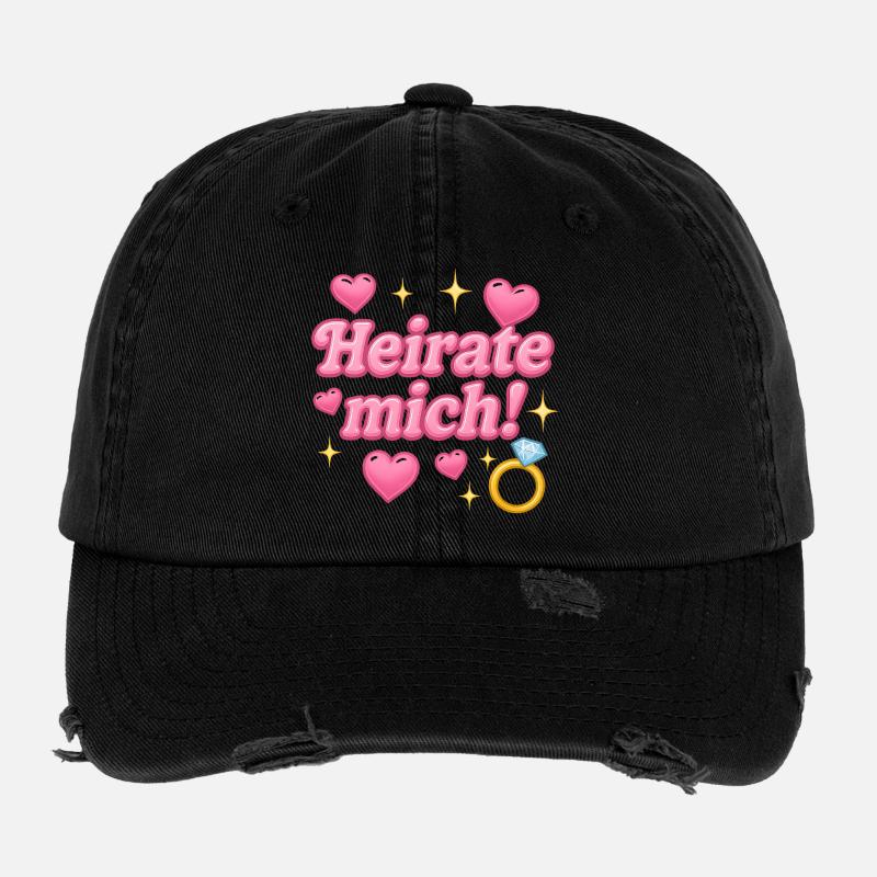 Épouse-moi! / Conception Y2K Casquette vintage effet usé Flexfit