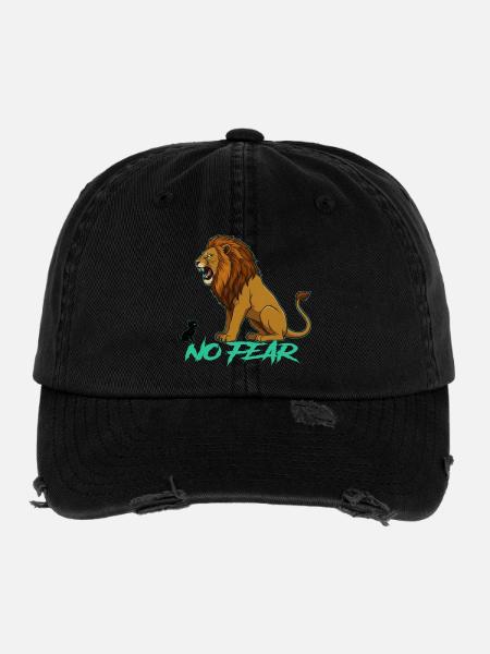 Keine Angst - Flexfit Vintage Destroyed Cap - Schwarz - Vorne