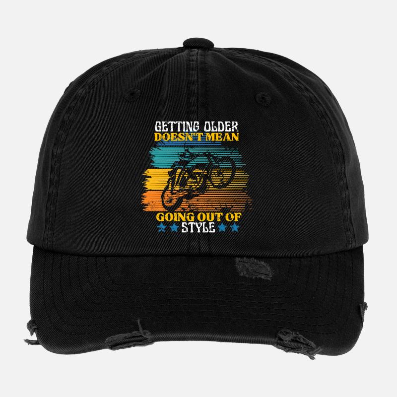 Vieillir ne signifie pas se démoder Moto Casquette vintage effet usé Flexfit