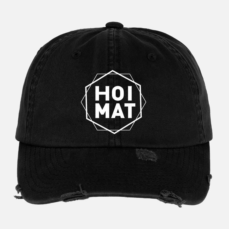 Hoimat Geometric Emblem - Flexfit Vintage Destroyed Cap - black