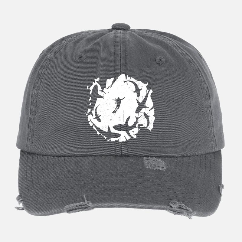 Diver in  Circular Shark Silhouette Flexfit Vintage Destroyed Cap