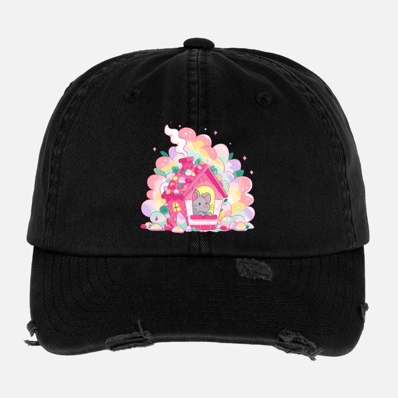 Sugar House with Mouse Flexfit Vintage Destroyed Cap