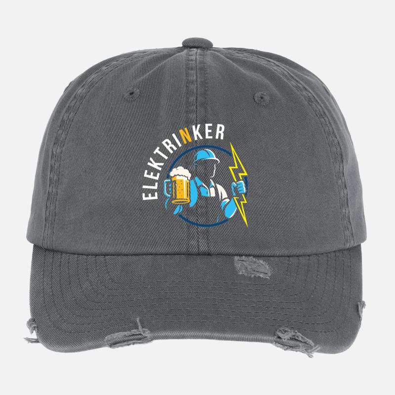 Elektrinker – Électricien drôle avec un jeu de mots Casquette vintage effet usé Flexfit