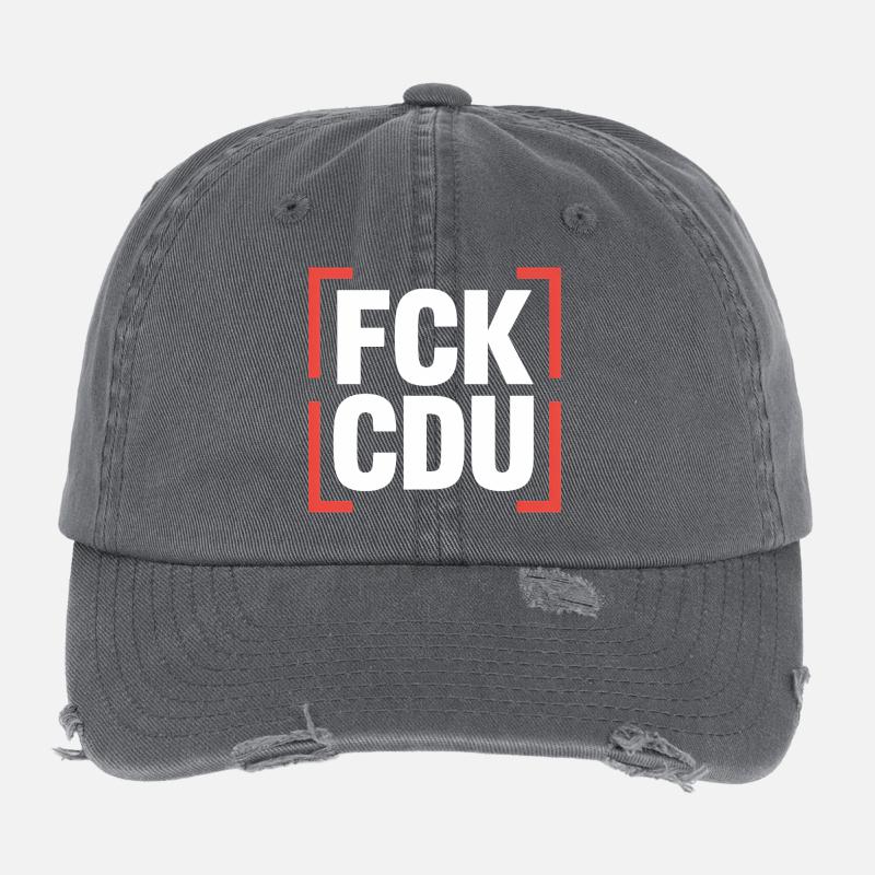 FCK CDU  - Anti CDU/CSU Logo Flexfit Vintage Destroyed Cap