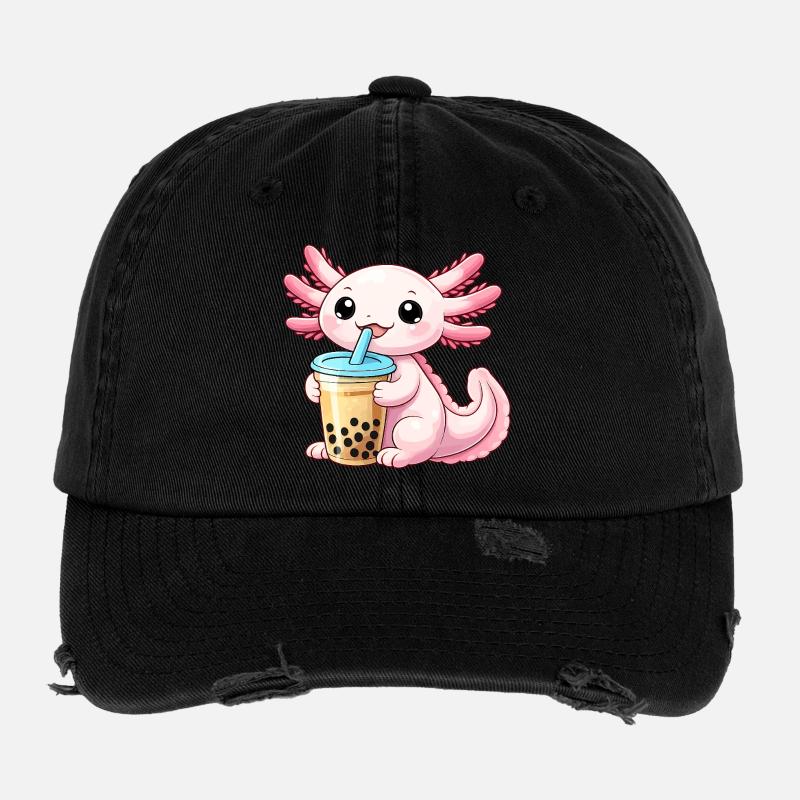 Bubble Tea Drachen-Anhänger Flexfit Vintage Destroyed Cap