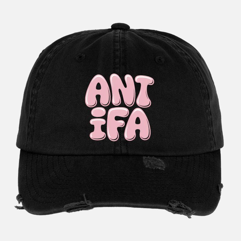Antifa - Produits dérivés antifascistes Casquette vintage effet usé Flexfit