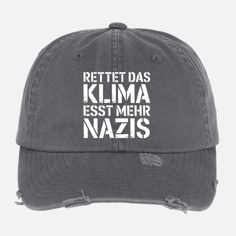 Sauver le climat, manger plus de nazis - contre la droite Casquette vintage effet usé Flexfit