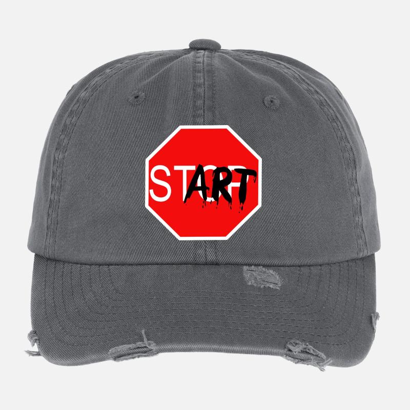 Panneau de démarrage Graffiti Panneau d’arrêt Casquette vintage effet usé Flexfit