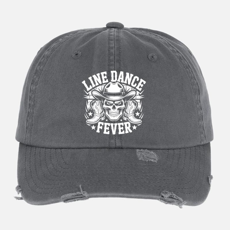 Line Dance Forever Skull Flexfit Vintage Destroyed Cap