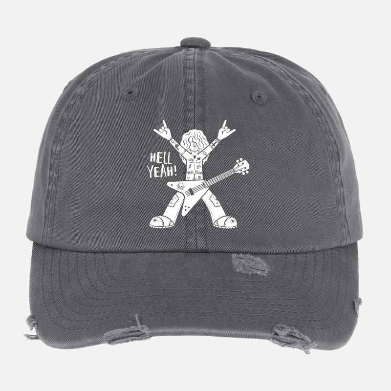 Guitariste de style cartoon Casquette vintage effet usé Flexfit