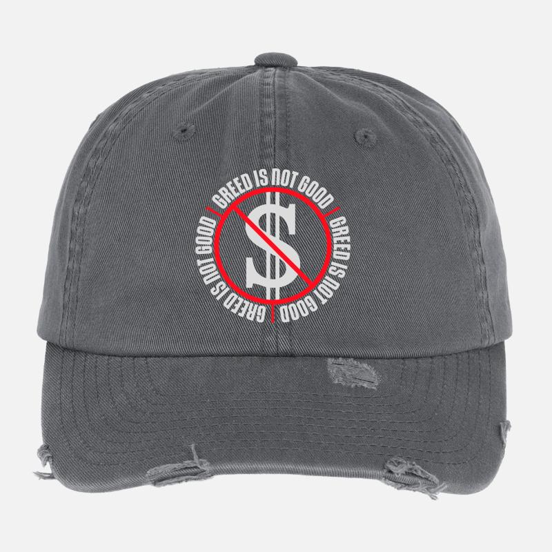 La cupidité n’est pas une bonne déclaration anticapitaliste Protestation Casquette vintage effet usé Flexfit